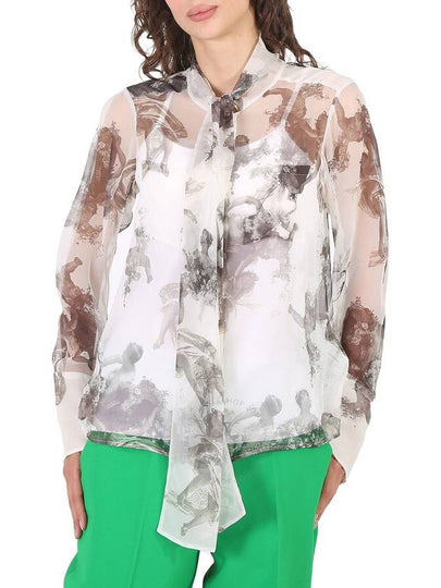 angel print silk chiffon blouse - BURBERRY - BALAAN 2