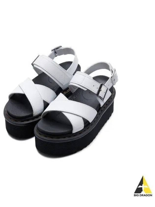 Voss II Athena Leather Strap Platform Sandals White Black - DR. MARTENS - BALAAN 2