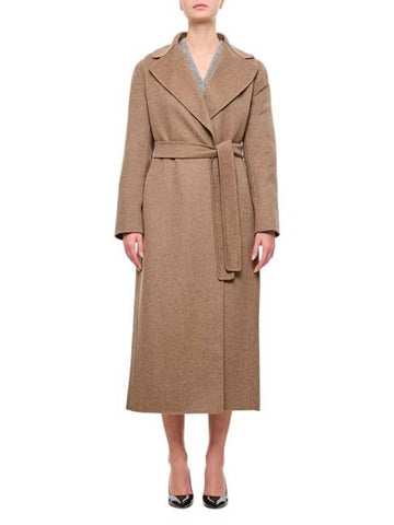 Poldo Virgin Wool Single Coat Brown - MAX MARA - BALAAN 1