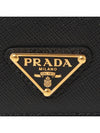 Gold Hardware Triangle Logo Saffiano Half Wallet Black - PRADA - BALAAN 6