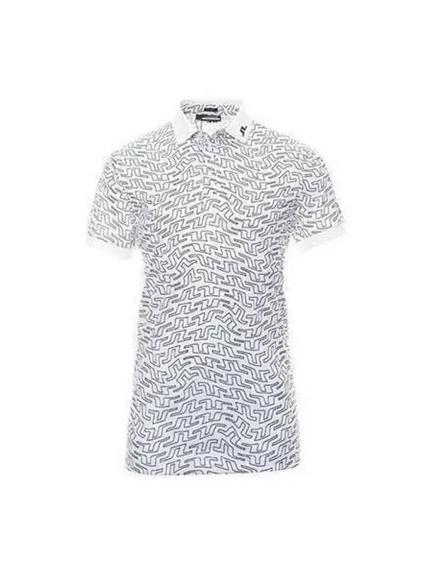 Tour Tech Regular Fit Print Golf Polo Wear White Navy GMJT07644 - J.LINDEBERG - BALAAN 1