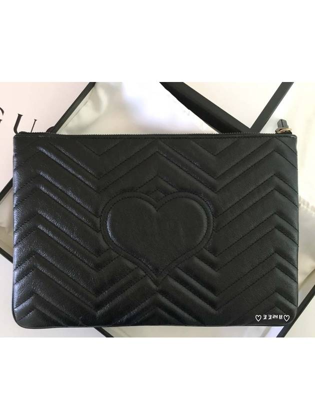 GG Marmont Leather Pouch Bag Black - GUCCI - BALAAN 3