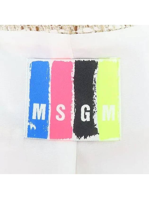 136MDG08 White Silver Tweed Women s Jacket - MSGM - BALAAN 4