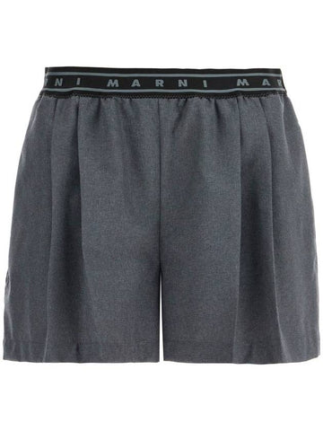 pleated shorts with branded band - MARNI - BALAAN 1