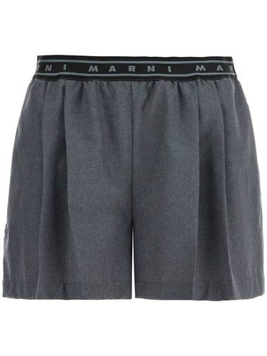 pleated shorts with branded band - MARNI - BALAAN 1