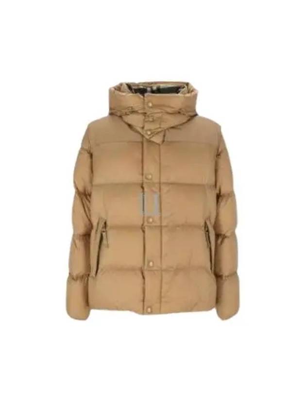 Logo Patch Hooded Down Padding Beige - BURBERRY - BALAAN 2