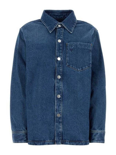 De Coeur Denim Long Sleeve Shirt Blue - AMI - BALAAN 1