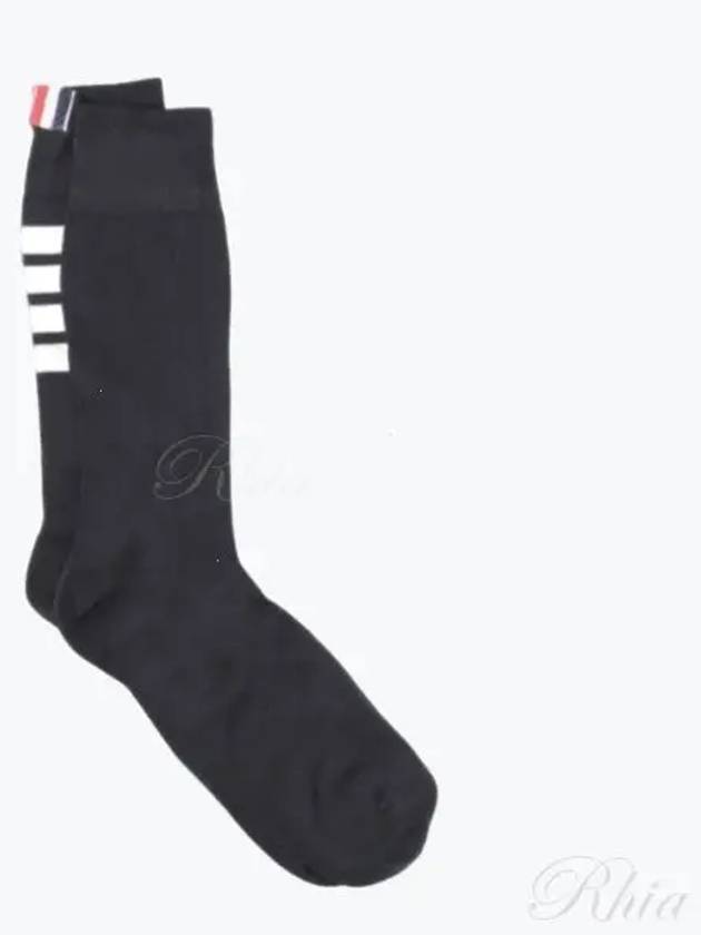 Men's Diagonal Light Weight Midi Socks Navy - THOM BROWNE - BALAAN 2