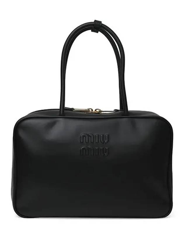 Leather Beau Tote Bag Black - MIU MIU - BALAAN 3