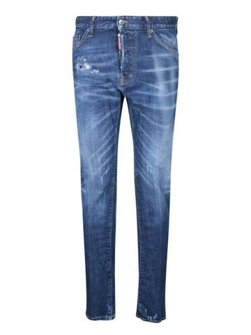 Denim Straight Pants S71LB1356 S30872 470 BLUE - DSQUARED2 - BALAAN 1