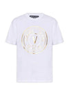 Jeans V Emblem Logo Short Sleeve T-Shirt White - VERSACE - BALAAN 2