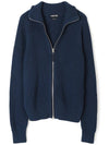 Silk Cotton Funnel Neck Zip Up Jacket Royal Blue - TOM FORD - BALAAN 2