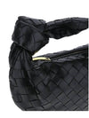 Jodie Intrecciato Small Tote Bag Black - BOTTEGA VENETA - BALAAN 4