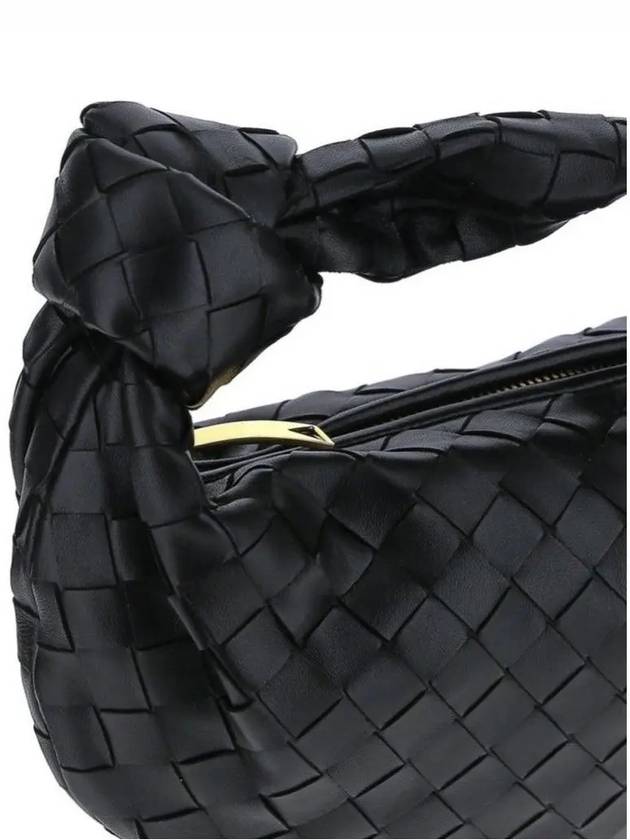 Jodie Intrecciato Small Tote Bag Black - BOTTEGA VENETA - BALAAN 4