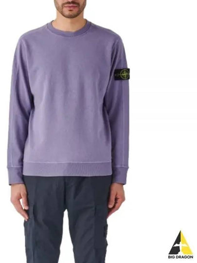 Logo Patch Crew Neck Sweatshirt Purple - STONE ISLAND - BALAAN 2