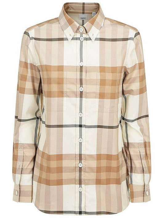 check pattern cotton shirt - BURBERRY - BALAAN.