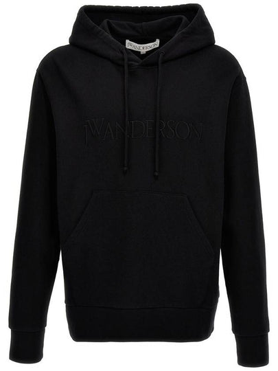 Embroidery Logo Drawstring Hoodie Black - JW ANDERSON - BALAAN 2