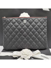 Medium Classic Clutch Bag Caviar Leather & Silver Black - CHANEL - BALAAN 2