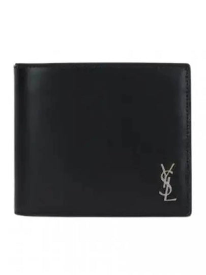 Tiny Cassandre East West Wallet in Matte Leather Black - SAINT LAURENT - BALAAN 2