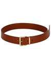 Metal Buckle Logo Leather Belt Brown - MIU MIU - BALAAN 2