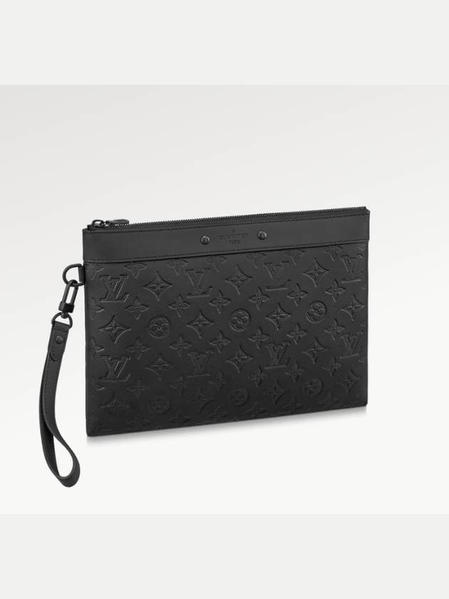 Men s Pochette to Go Logo Leather Clutch Bag Black 81570 - LOUIS VUITTON - BALAAN 2