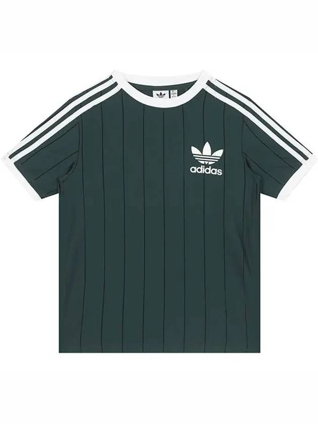 Adicolor 3 Stripes Pinstripe Short Sleeve T-Shirt Green - ADIDAS - BALAAN 3