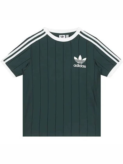 Adicolor 3 Stripes Pinstripe Short Sleeve T-Shirt Green - ADIDAS - BALAAN 2