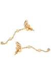 V Logo Metal Crystal Earrings Gold - VALENTINO - BALAAN 3