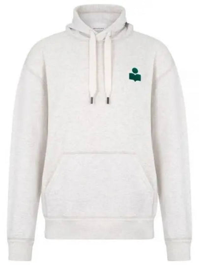 Matte Logo Print Hoodie Emerald Ecru - ISABEL MARANT - BALAAN 2