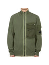 Cotton Mix Zip-Up Knit Cardigan Green - CP COMPANY - BALAAN 2