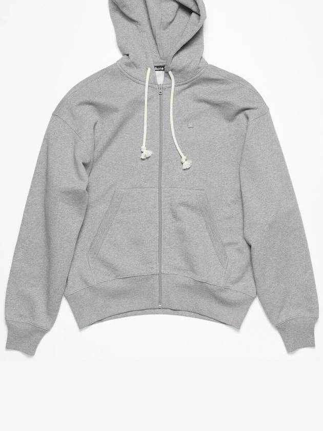 Face Logo Applique Zip-Up Hoodie Grey - ACNE STUDIOS - BALAAN 5