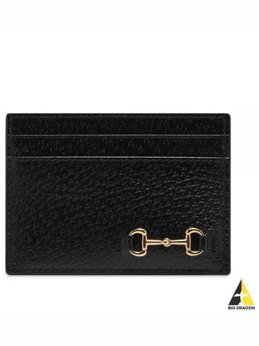 Horsebit Leather Card Wallet Black - GUCCI - BALAAN 2