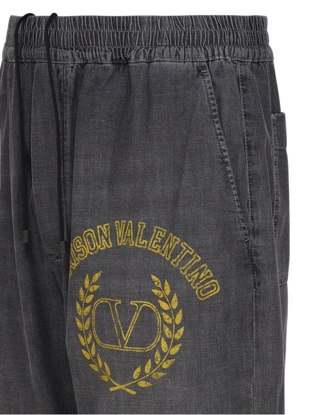 Logo Print Jeans Grey - VALENTINO - BALAAN 4