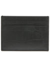 Monogram Crocodile Leather Card Wallet Black - SAINT LAURENT - BALAAN 3