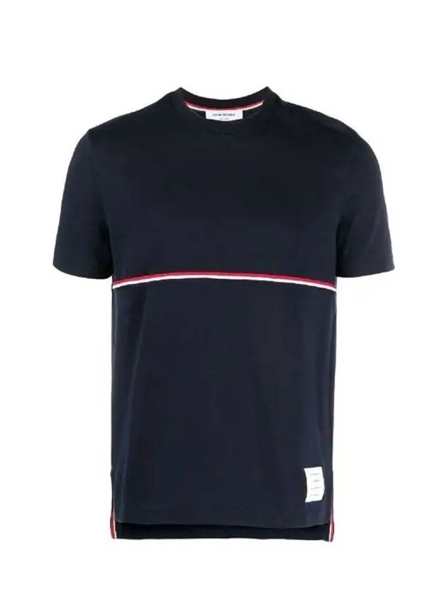 Midweight Jersey Short Sleeve T-Shirt Navy - THOM BROWNE - BALAAN 3