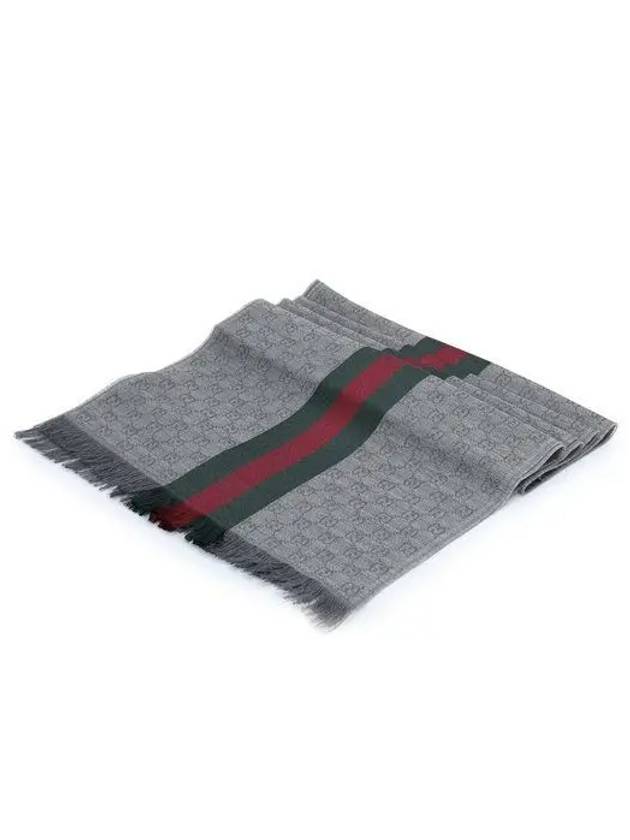 Web GG Two-Tone Muffler Grey - GUCCI - BALAAN 2