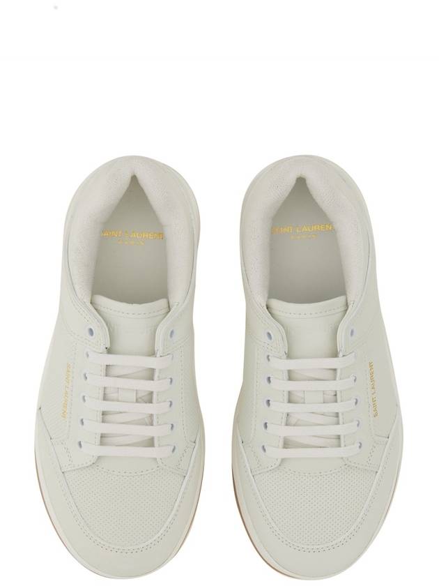 SL 61 Logo Signature Leather Low Top Sneakers White - SAINT LAURENT - BALAAN 8