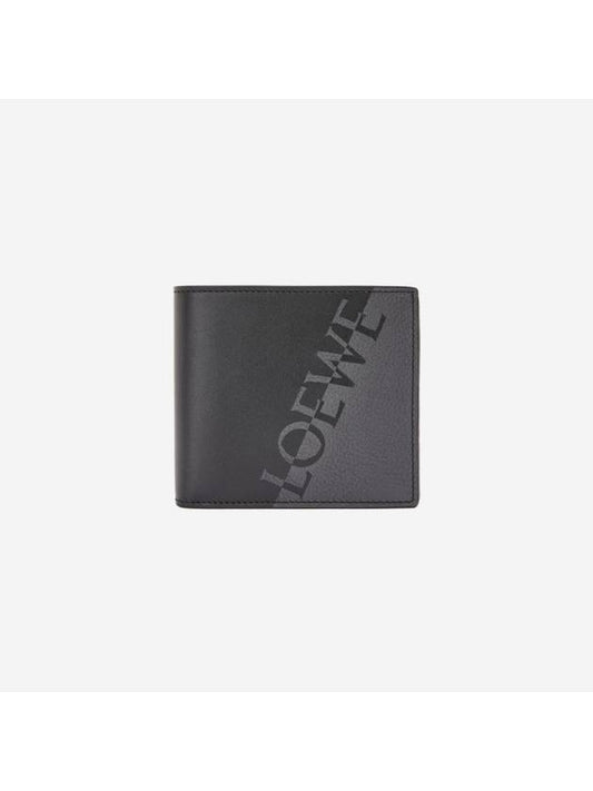 Signature Calfskin Bi-Fold Wallet Anthracite Black - LOEWE - BALAAN 1