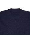 Logo Patch Crew Neck Wool Knit Top Navy - STONE ISLAND - BALAAN 8