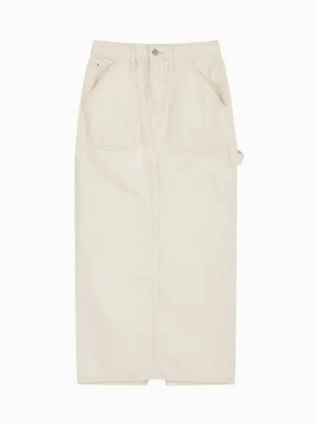 Jeans Cargo Pocket Maxi H-Line Skirt Beige - CALVIN KLEIN - BALAAN 1