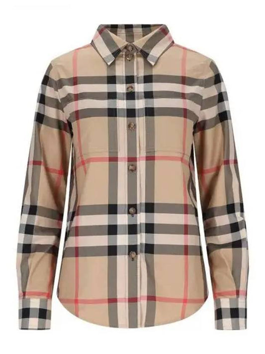 Vintage Check Cotton Shirt Beige - BURBERRY - BALAAN 2