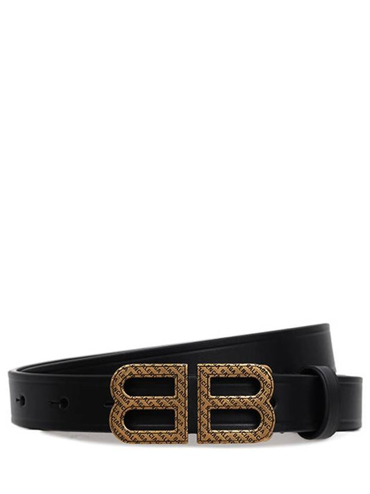 BB Hourglass Leather Belt Black - BALENCIAGA - BALAAN 2