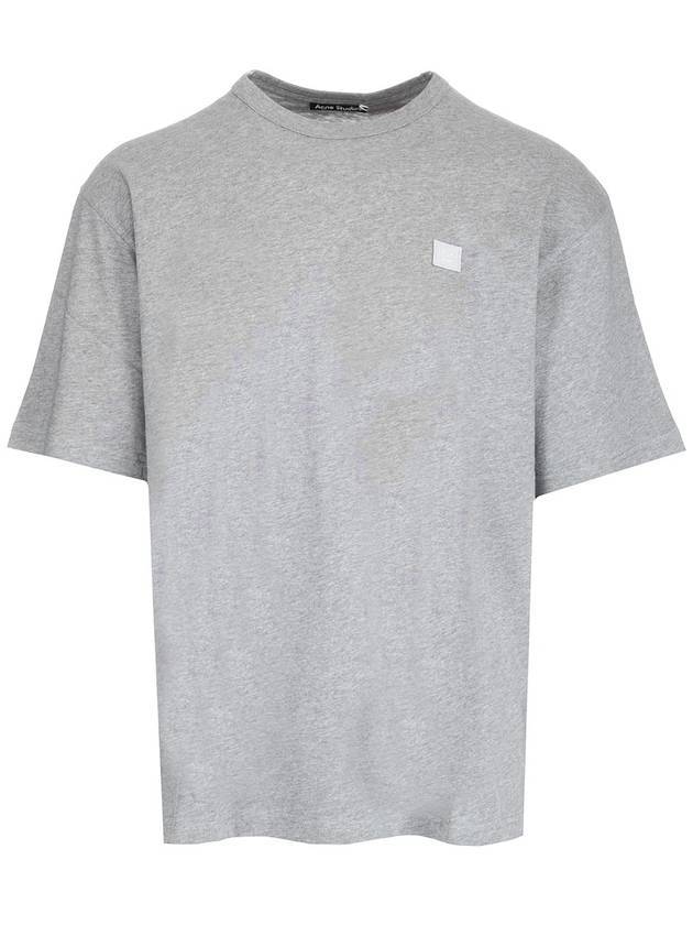 Face Patch Short Sleeve T-Shirt Grey - ACNE STUDIOS - BALAAN 1