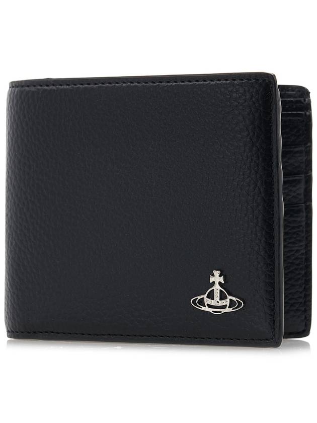 Men's Silver Logo Half Wallet Black - VIVIENNE WESTWOOD - BALAAN 2