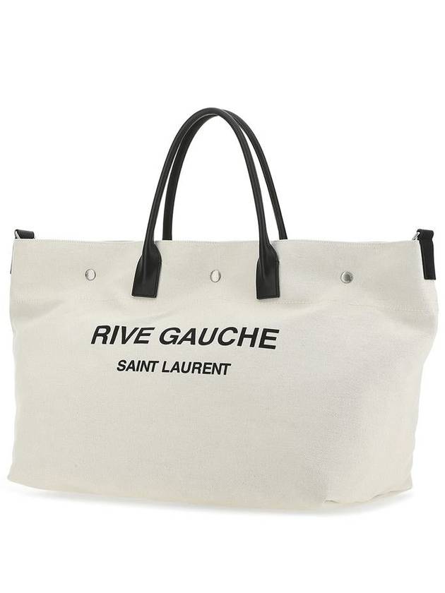 Rive Gauche Logo Tote Bag Ivory - SAINT LAURENT - BALAAN 3