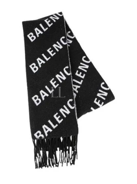 All-Over Logo Muffler Black - BALENCIAGA - BALAAN 2