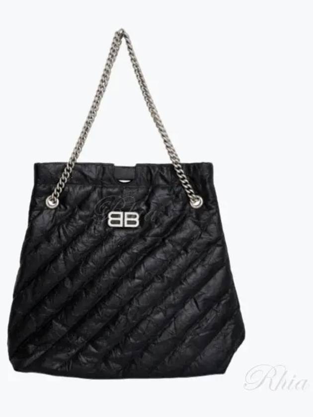 Medium Crush Quilted Tote Bag Black - BALENCIAGA - BALAAN 2