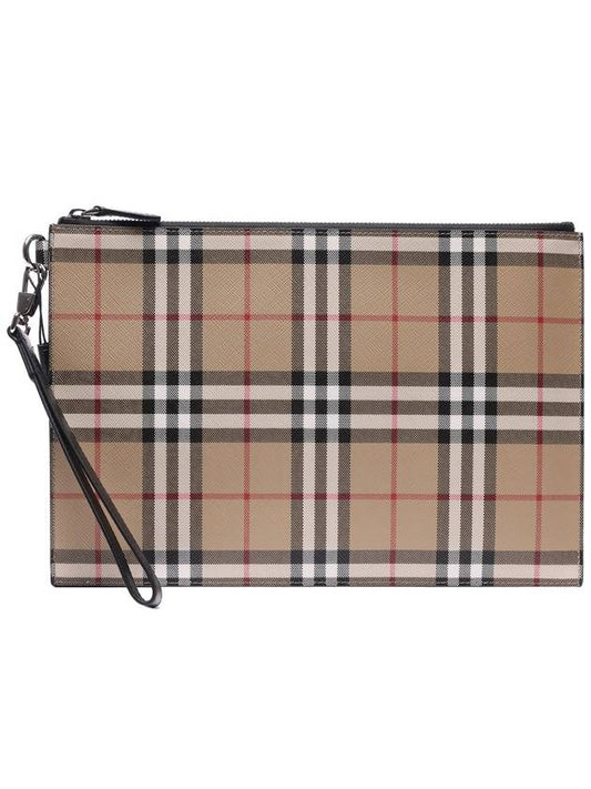 Edin Check Clutch Bag Beige - BURBERRY - BALAAN 2