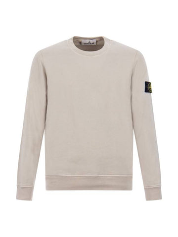 Compass Patch Crew Neck Sweatshirt Beige - STONE ISLAND - BALAAN 1