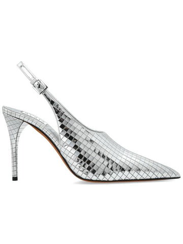 Alaïa Leather Heeled Shoes, Women's, Silver - ALAIA - BALAAN 1